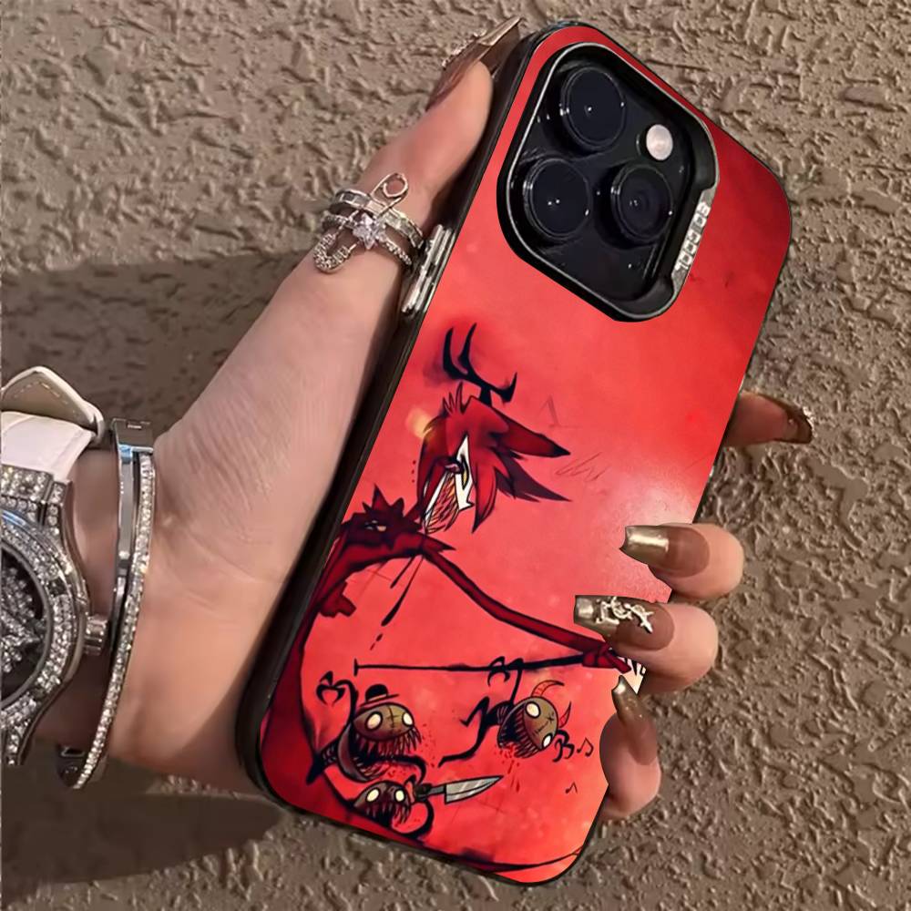 

Чехол для телефона HazbinS H-Hotels AlastorS для iPhone 17,16,15,14,13,12,11,Pro,Max,Plus Мягкий черный чехол iPhone15plus