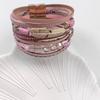 Bohemian Ethnic Crystal Feather Layered Leather Bracelet