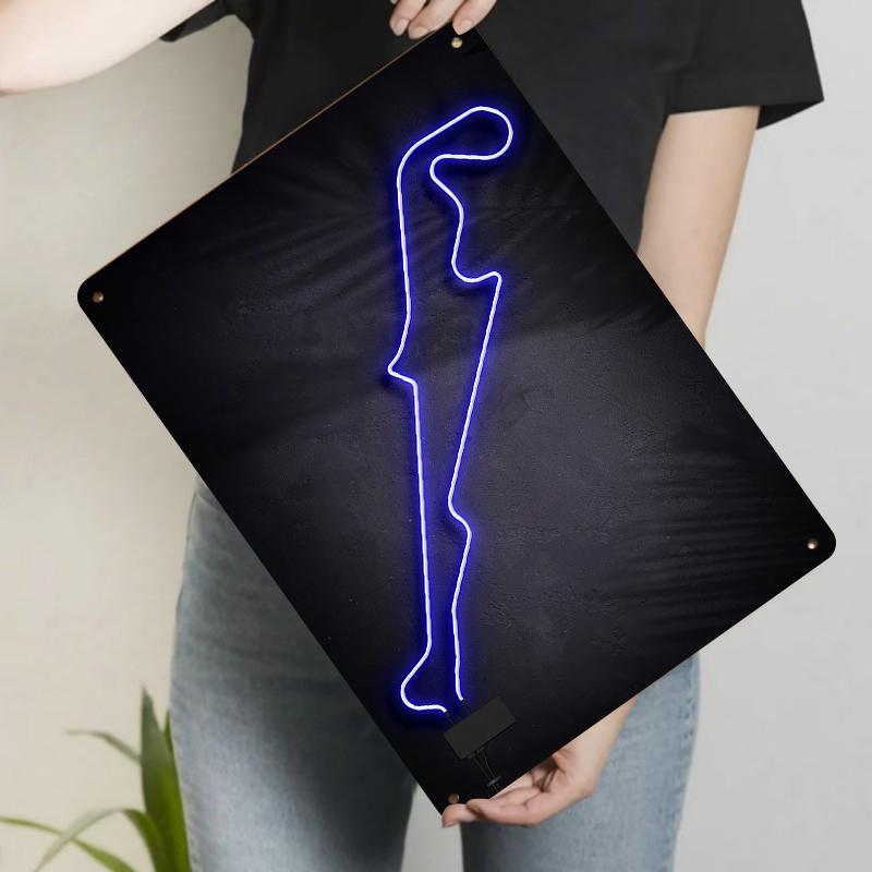 Custom LED Neon Sword Metal Iron Wall Art Decorative Hanging Sign for Game Room Bar