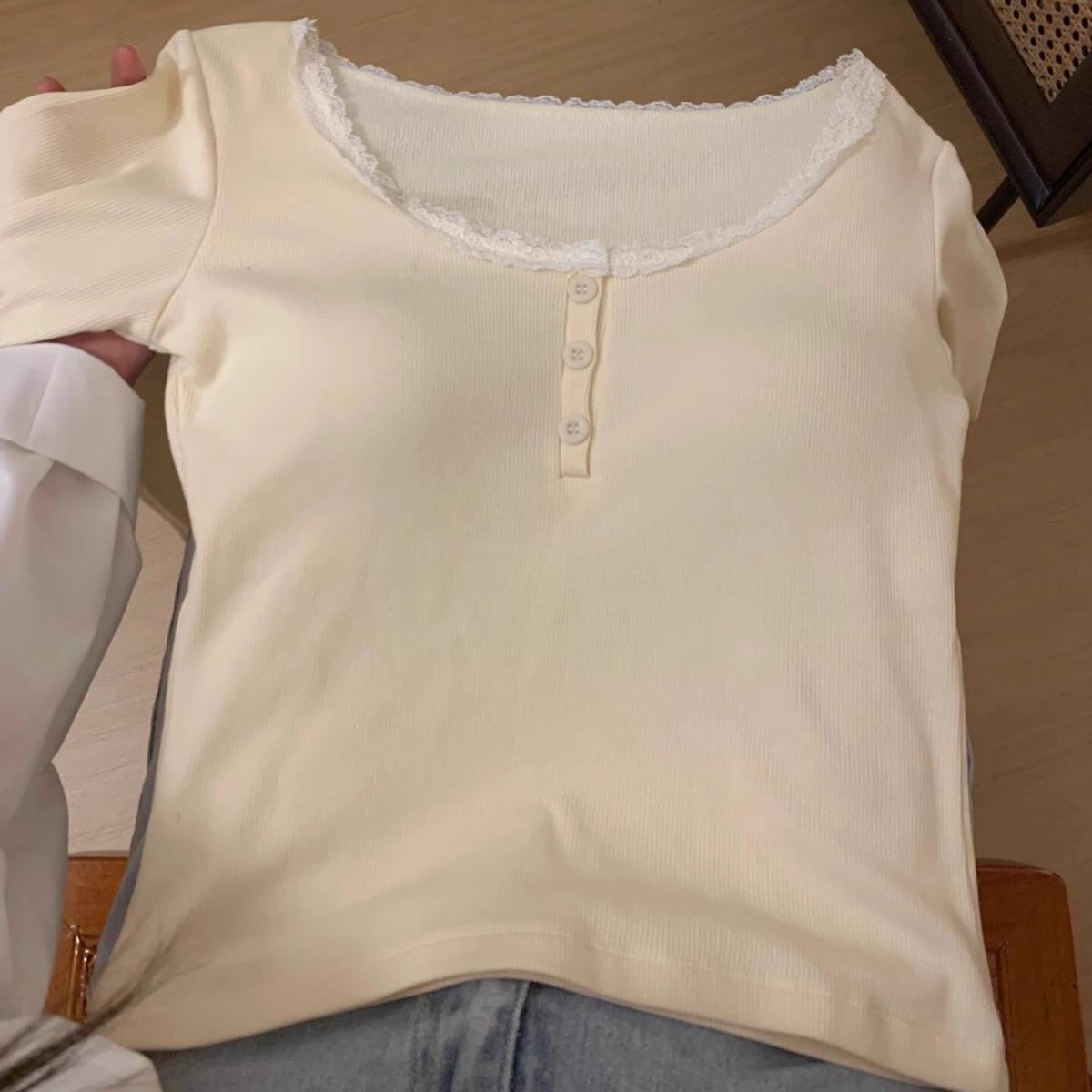 

Thermal Underwear for Women with Chest Pads for Winter Thickened Threaded Cotton Comfortable Outside Wear Elastic Slimming Base Shirt XL