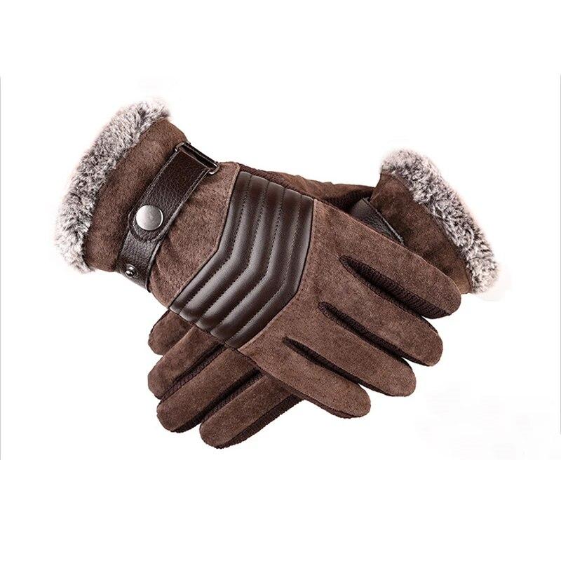 Winterhandschuhe für Herren, Touchscreen, warme Freizeithandschuhe, Fäustlinge für Herren, Outdoor-Sport, Vollfinger-Einfarbig
