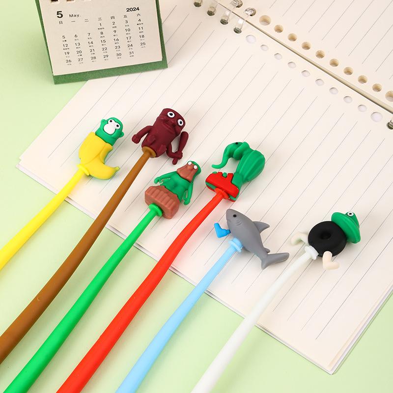 48 pièces Stylo Neutre à Bascule Design Requin Mignon Singe, Papeterie Prix Étudiants, Cadeau Créatif, Convient pour l'Écriture Scolaire Signa Employés de Bureau