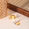 Color-block Heart Book Pendant Necklace for Women, Light Luxury Niche Design Titanium Steel Necklace, Fade-resistant