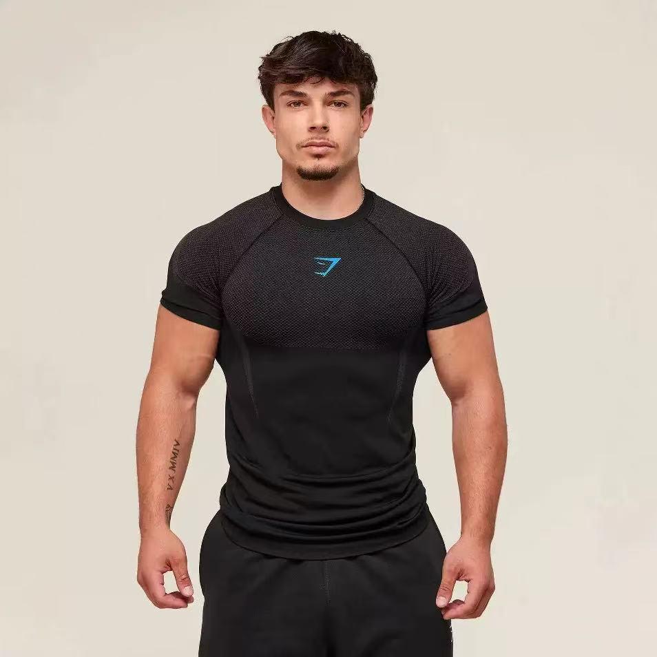 Global Finds Heren Slim Fit Sport T-shirt met Haaienprint Sneldrogend S