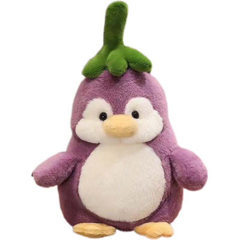 

Cute Penguin Eggplant Goose Baby Doll Plush Toy Ragdoll Children Sleeping Doll Healing Birthday Gift 25 cm 0.14kg