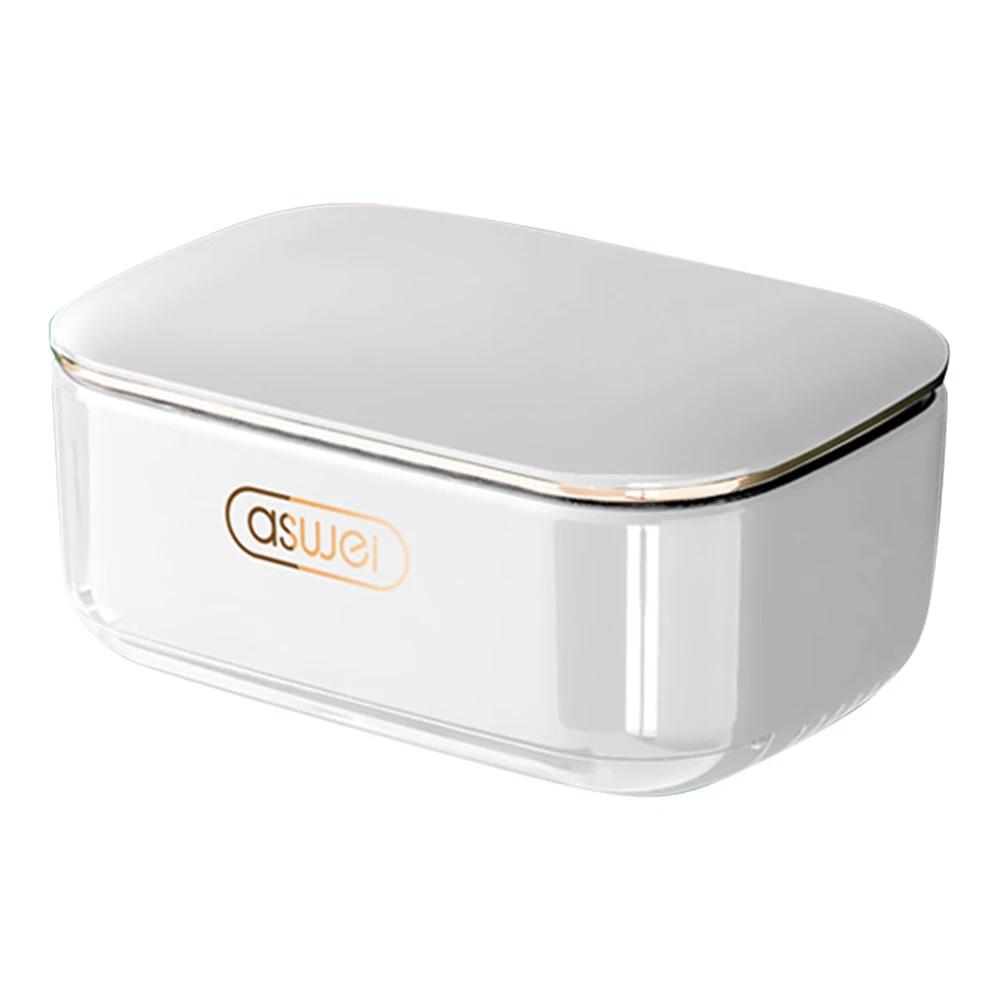 

Держатель для мыла без сверления, мыльница со сливным поддоном и крышкой, мыльница для душа, двухслойная, пылезащитная для душа и ванны белый