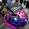 1pc Soft, Absorbent & Non Slip Speeding car Round Rug Soft Circle Rug for Living Room & Bedroom Decor, Chair Mats, and Unforgettable Home Gi