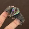 Natural Spiny Oyster Gemstone Handmade Copper Wire Wrap Bangle Adjustable A7b24