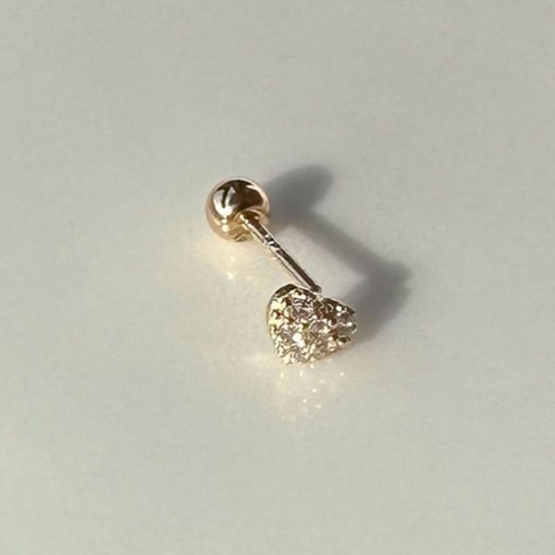 Youngglow 14k Plumpy Cubic Heart Piercing