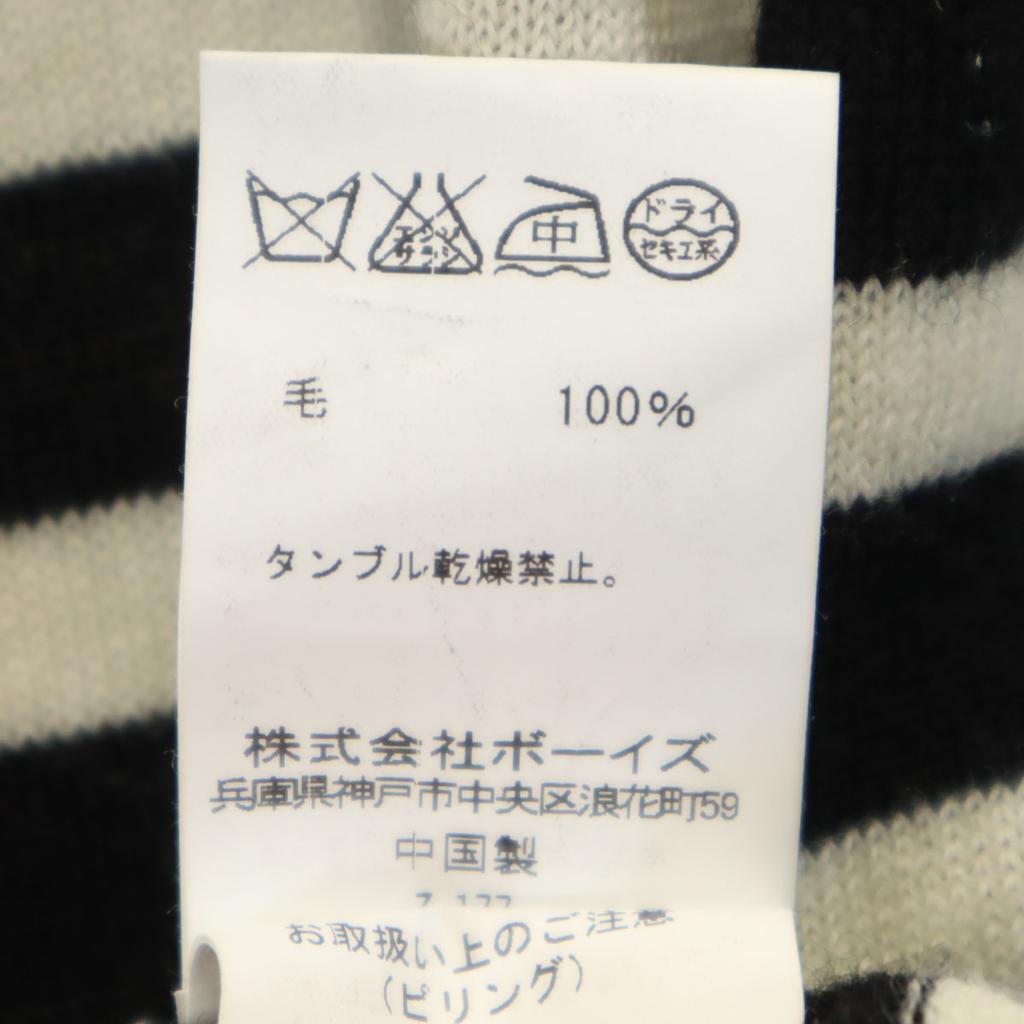 ORCIVAL wool Border Pattern Long sleeve sweater 5 Black series knit Men's Used