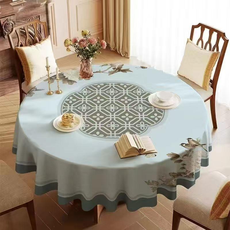 Кругла Скатертина Водонепроникна, Маслостійка Та Прасувальна Скатертина Готельна Кругла Підкладка для Столу Покривна Тканина ПВХ Кругла Скатертина Скатертина Менцю
