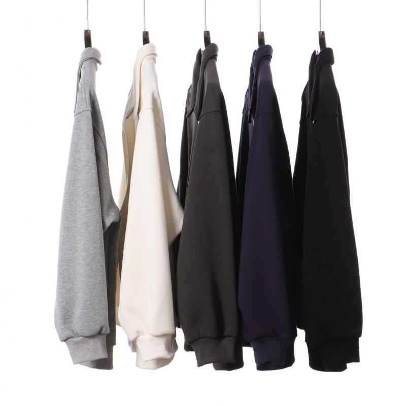 Mens Heavyweight 420g Fleece-Lined Cotton Blend Zip-Up Hoodless Sweatshirt Japanese Retro Style Oversized Fit Winter