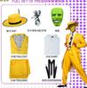 Film Masca Costum Cosplay Jim Carrey Cosplay Uniformă Galbenă Bărbați Costum de Petrecere Pălărie Halloween Joker Paliaș Clown Costum