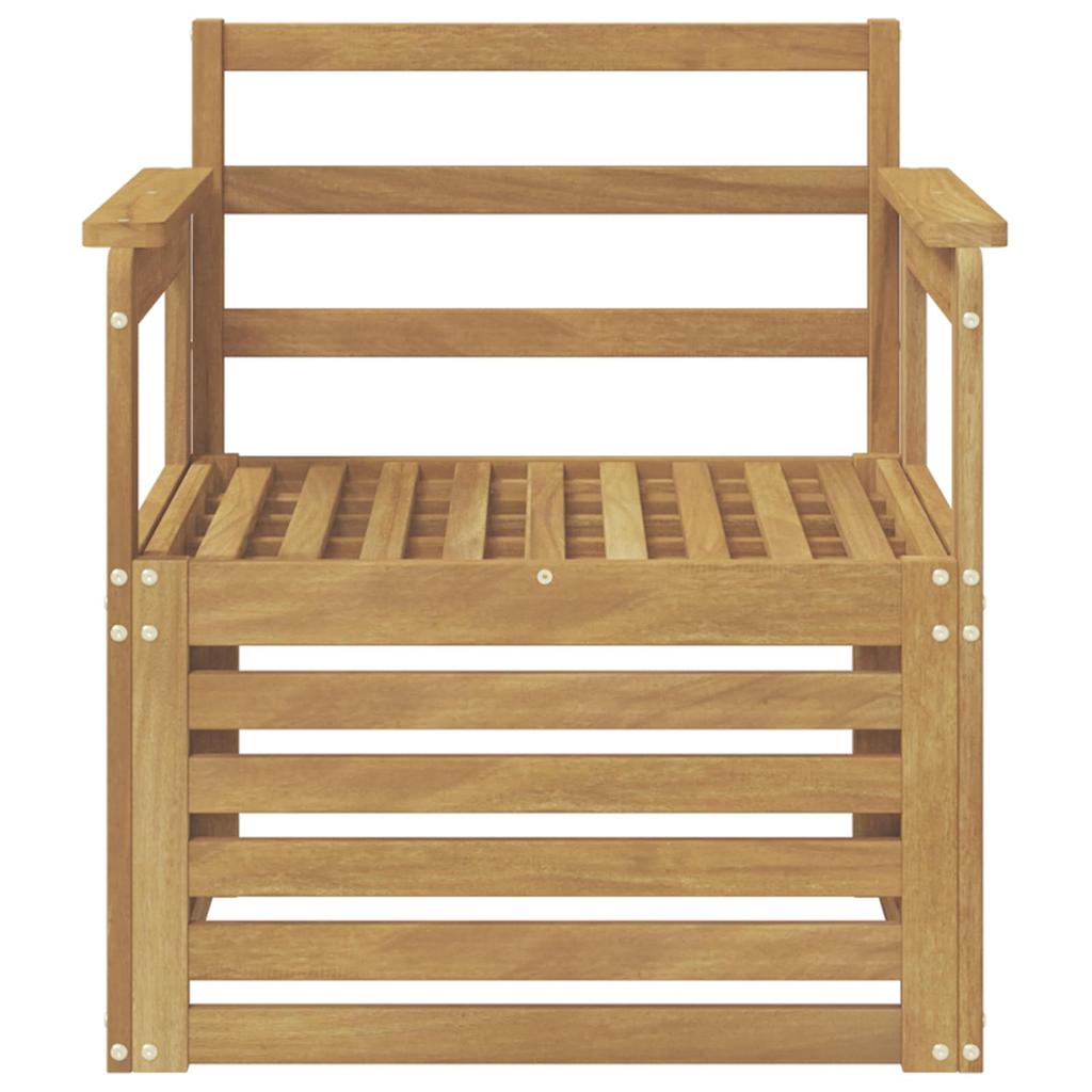 2 Piece Outdoor Sofa Set Solid Acacia Wood White