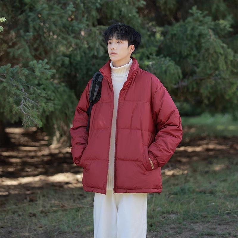 Light and Thin Standing Collar Down Jacket for Men's New Winter Bread Jacket Loose Warm Casual Jacket