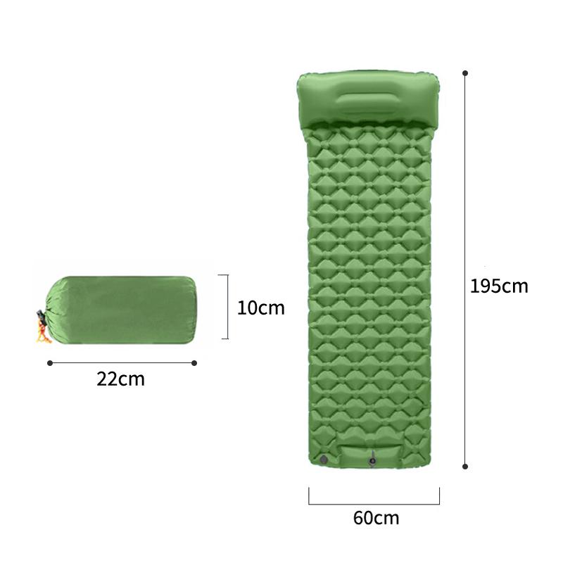 

Outdoor Camping Inflatable Mattress Sleeping Pad With Pillows Ultralight Air Mat Built In Inflator Pump Hiking A3