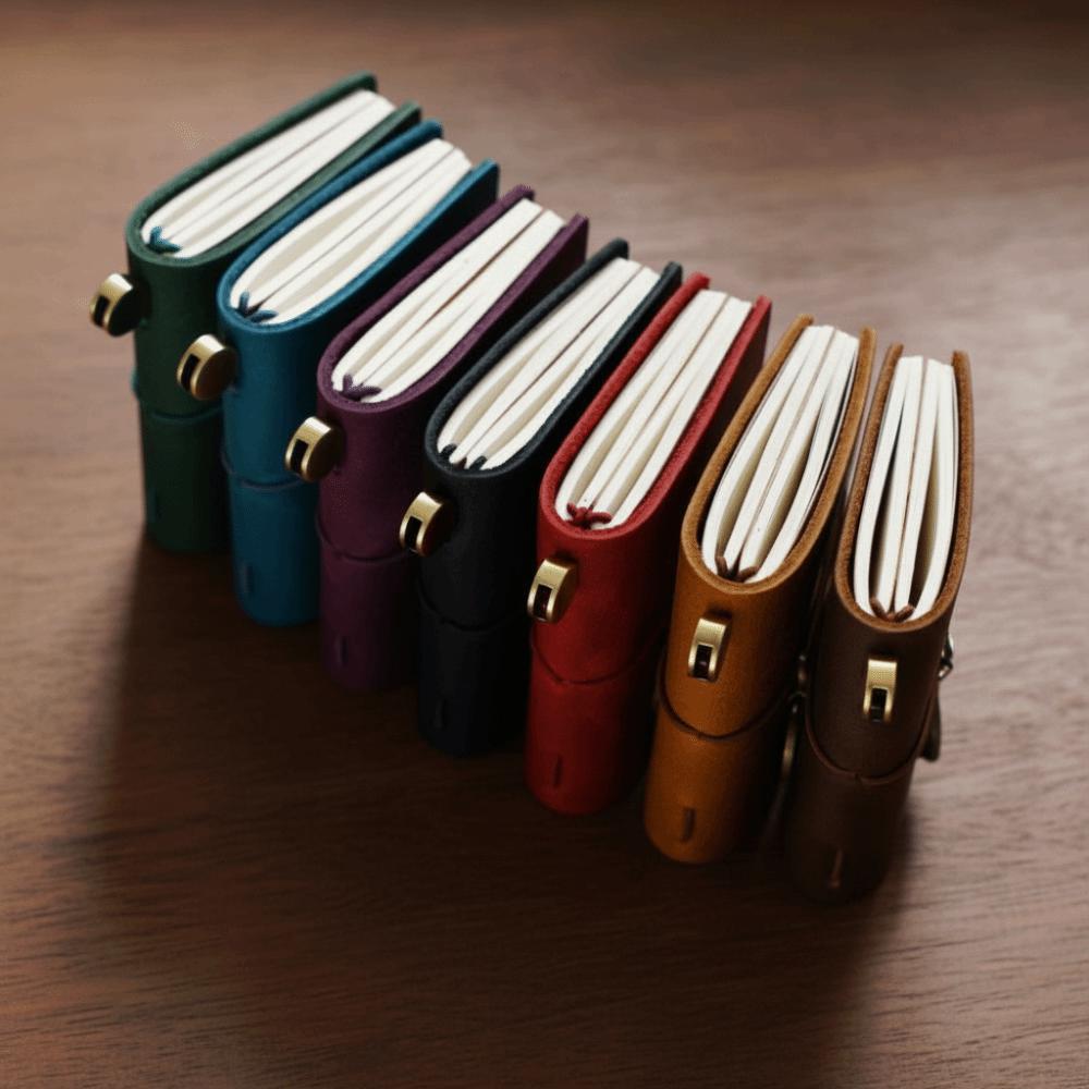 Genuine Leather Traveler's Notebook Mini Size Leather Notebook Gift Loose-leaf Notebook  For Notes