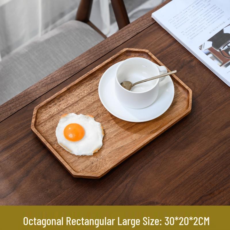 Wooden Leaf-Shaped Snack and Tea Tray