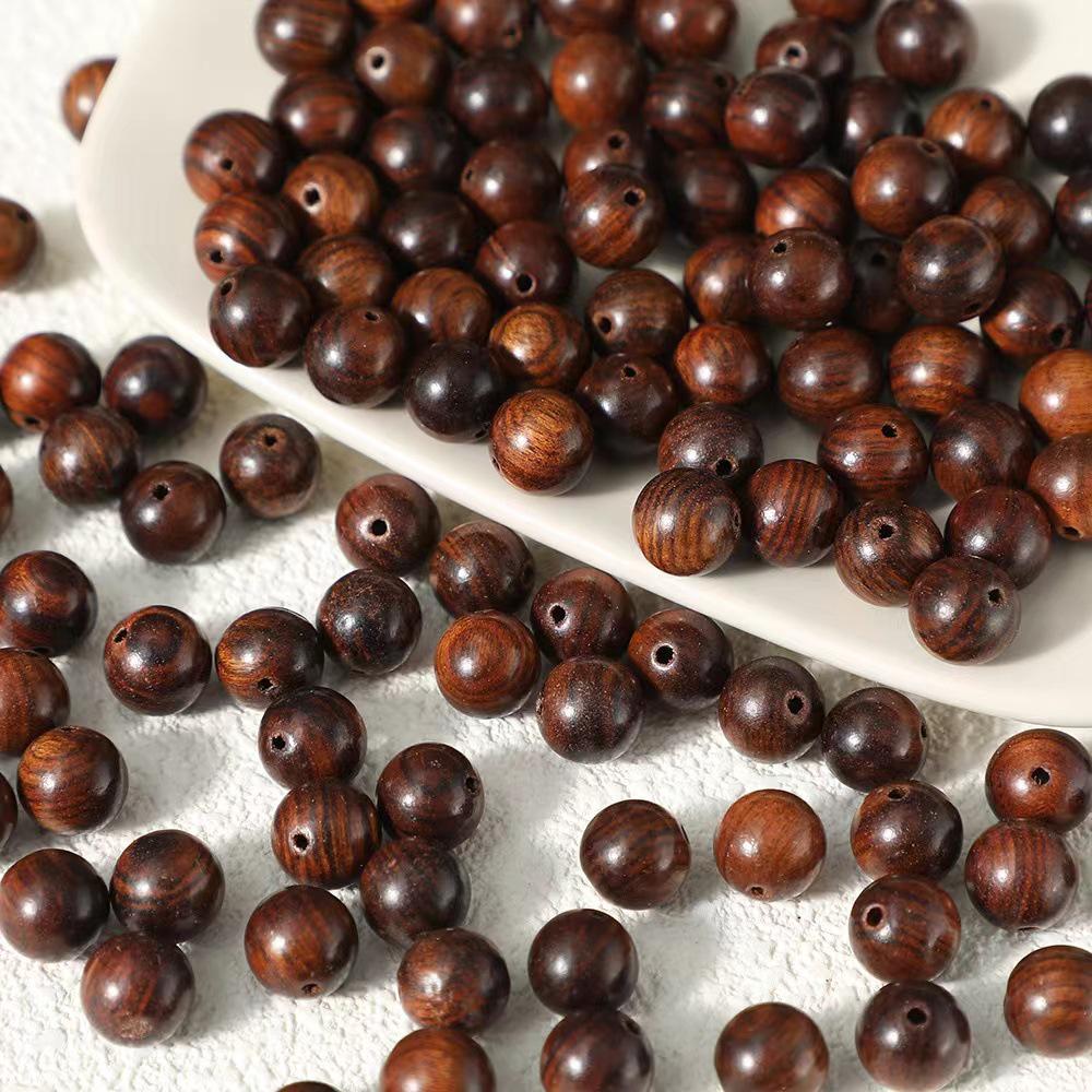 8mm přírodní kulaté dřevěné korálky: Starožitný styl pro DIY šperky, náramky a náhrdelníky