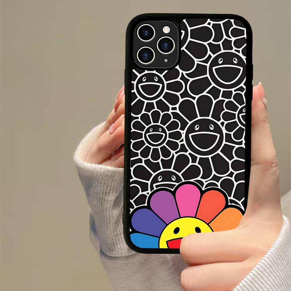 Japanese Artisti M-murakami T-takash Art Colorful PC+TPU Phone Case For iPhone 11 12 13 14 15 16 17 Plus Pro Max Cover