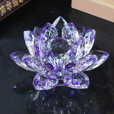 6.3/8cm Statuette Fiore di Loto di Cristallo Artigianato Floreale Statuette in Vetro per Cruscotto Auto Centrotavola da Tavolo Decorazioni per Casa Ufficio