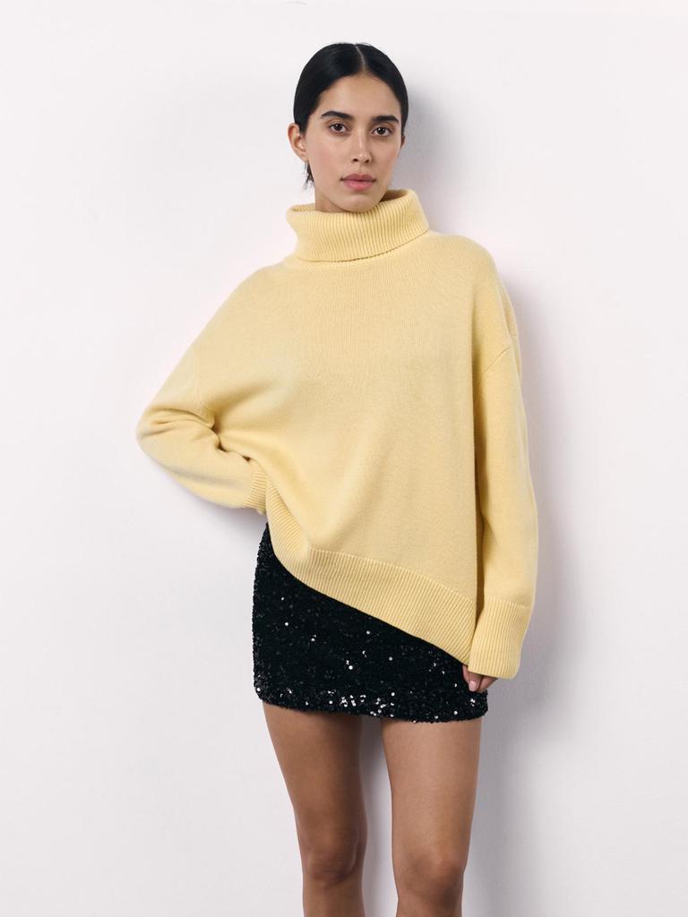 076 High Collar Autumn Winter Loose Knitwear Sweater - New Style for Europe, America, and Russia