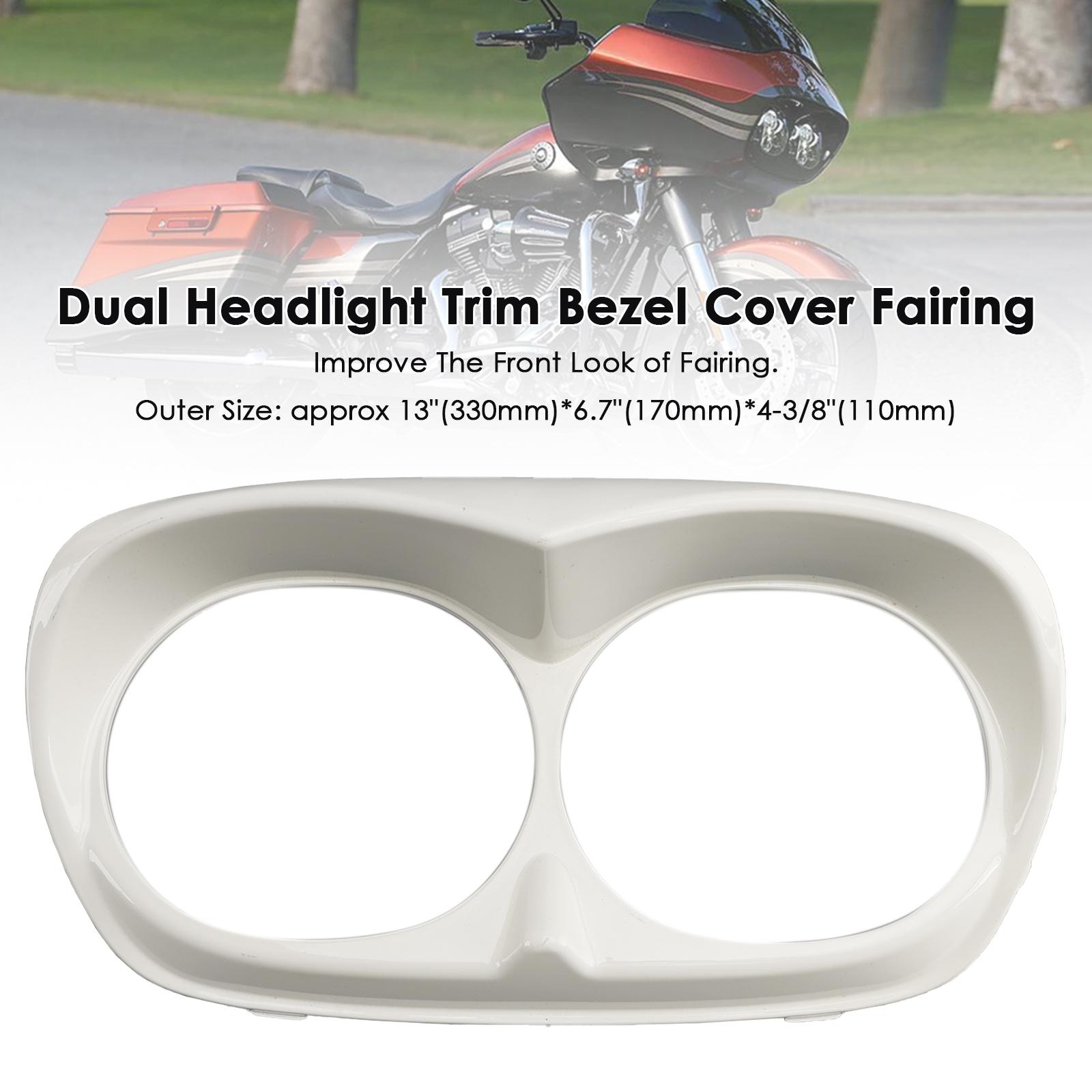 Dual Headlight Trim Bezel Cover Fairing For Road Glide 1998-2013 White