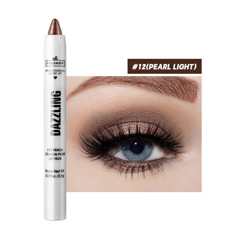 

DIMSHOW Eyeshadow Pen Sleeper Silkworm Pen Многоцветный хайлайтер Осветляющий Водостойкий Стойкий Тени Для Век Перламутровая Пена 12#