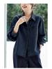 Retro Blue Washed Denim Women's Long Sleeve Shirt Jacket - Spring 2026 Fashion