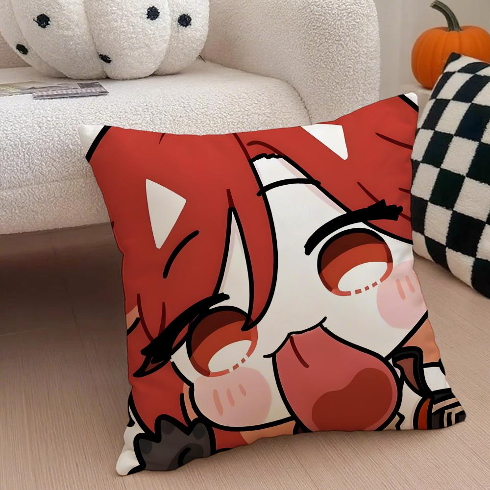 MiHoYo süß lustig Genshin Emotes Meme Kissenbezug Überwurf Kissenbezug Verdeckter Knopf Strapazierfähiges Polyester Stuhlkissen