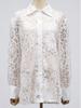 2025 French Fashion Lace Floral Long Sleeve Tunic with Turn-Down Collar