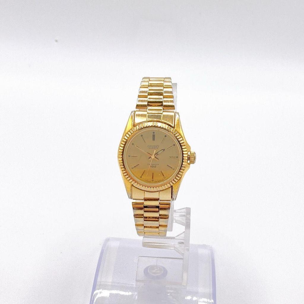 Used 406 ORIENT SWIMMER100 Ladies Watch Quartz Operation Gold