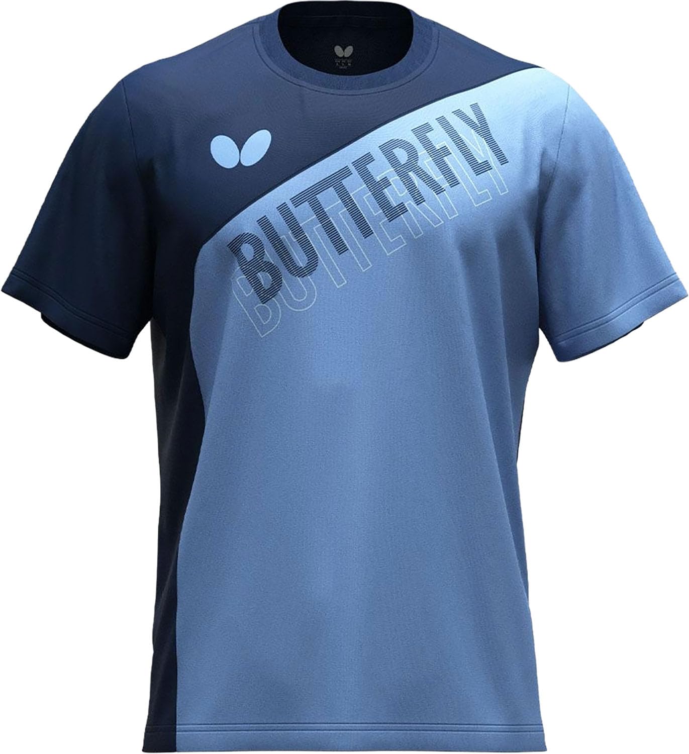 

Butterfly Table Tennis Top Noiaru Short Sleeve T-Shirt Sax Blue Size XO Moisture Wicking Quick Dry Stretch Unisex Sportswear 47430