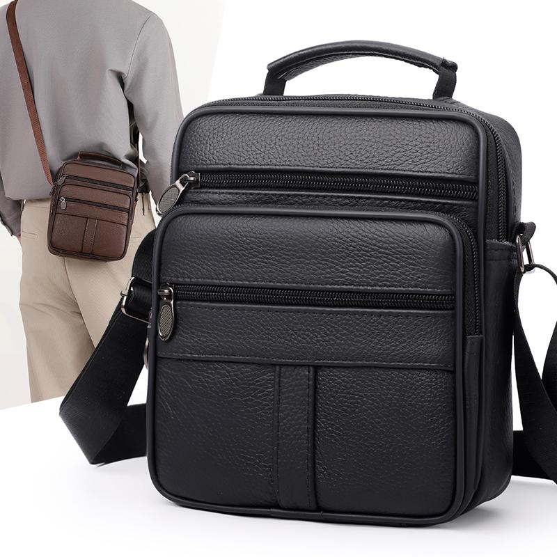Vintage Leder Umhängetasche für Herren – Klassische Messenger Crossbody Tasche für Business Casual & Reisegebrauch