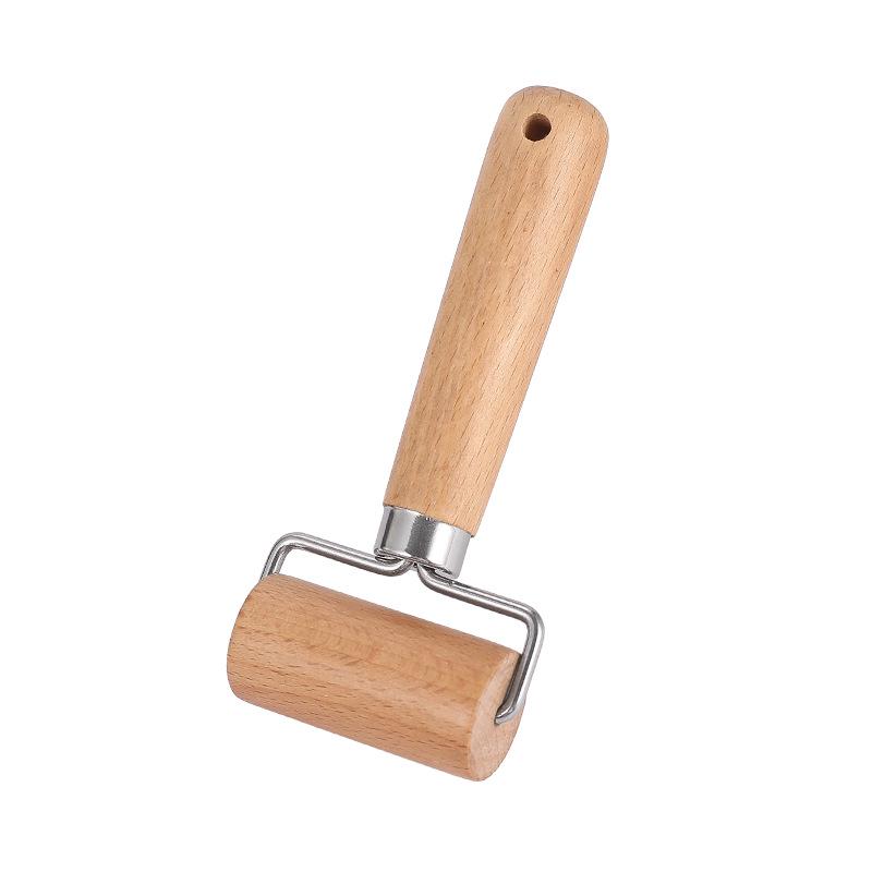 Beech Wood Double-Handled Rolling Pin for Baking and Dumpling Dough