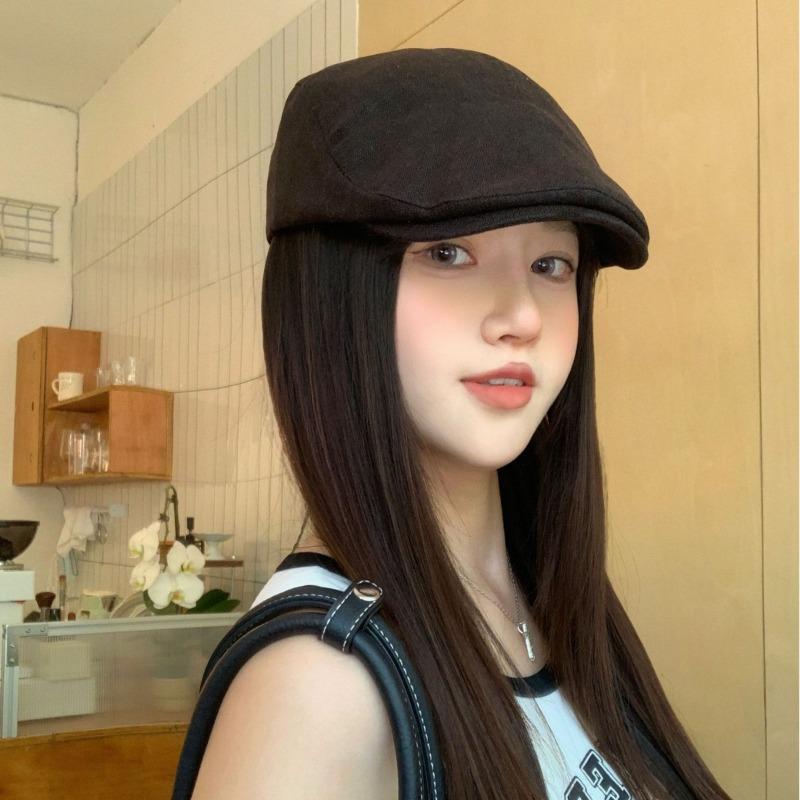 Beret Spring and Summer Breathable Cotton and Linen Retro Cap Versatile Forward Hat Men's Trendy Hat Women