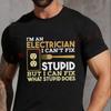 Electrician Jokes Funny Motorbike Men's Fashion T-shirt Casual Summer Comfortable Short Sleeve Tops