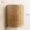 Rattan Wall Sconce, Farmhouse LED Wall Lamp, Natural Woven Bedroom Light, Corridor Bathroom Plug-in Lighting