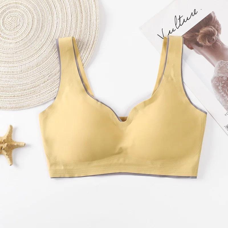 Women Seamless Wire Free Latex Vest Style Sleep Yoga Sports Bra