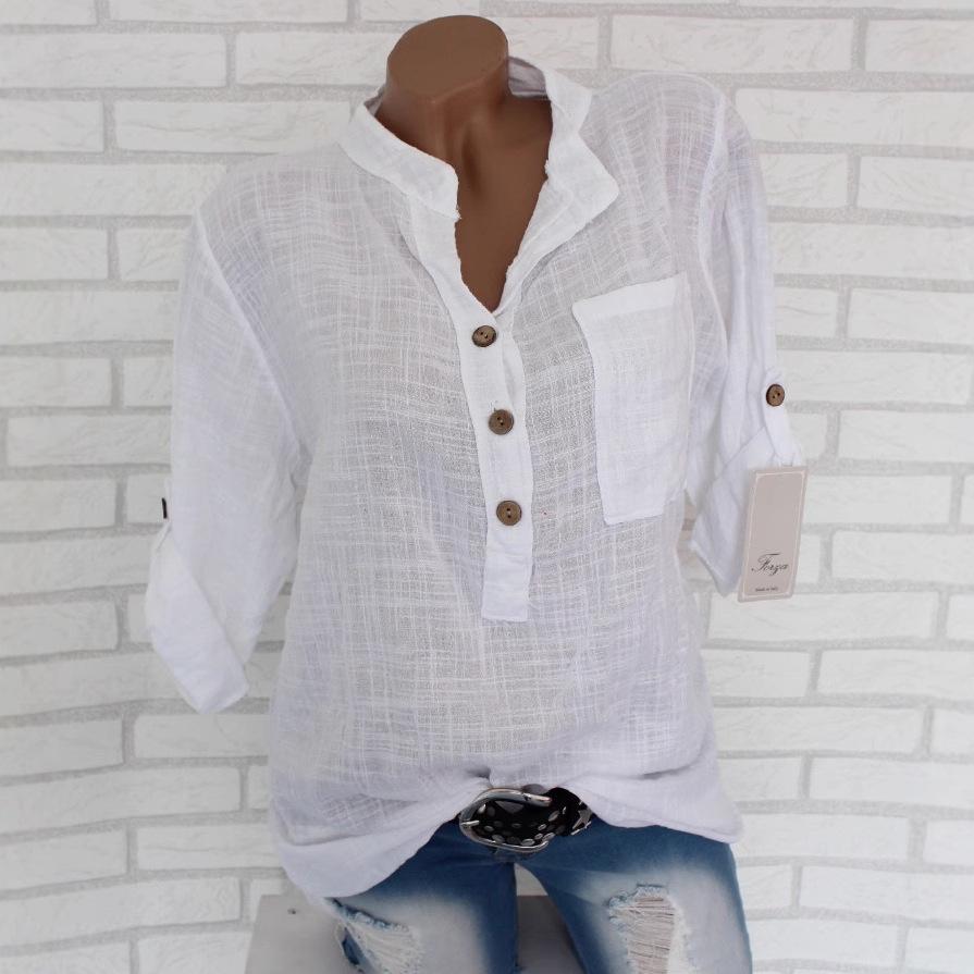 Summer Women's European & American Semi-Transparent Long-Sleeve Shirt