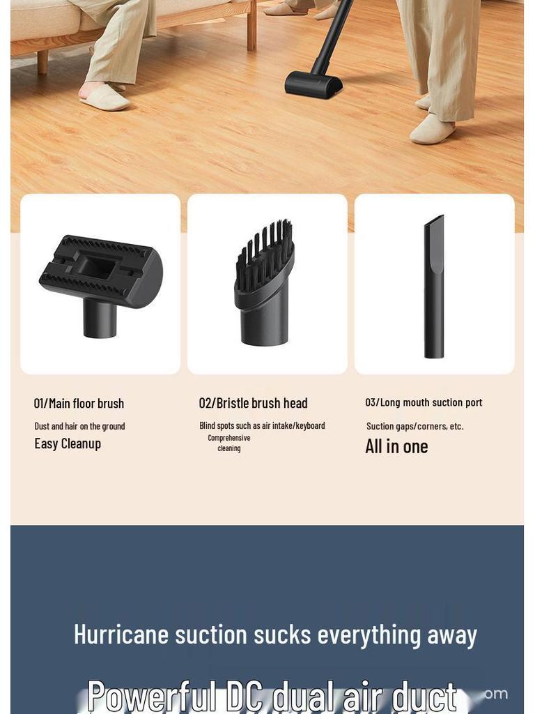 Portable Wireless Vacuum Cleaner with Super Suction for Home & Car