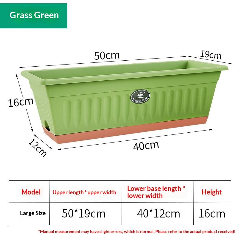 1Pcs Outdoor Indoor Plant Pot Rectangle Plastic Flower Box With Drainage Large Planter For Garden Window Sill Flowerbed
