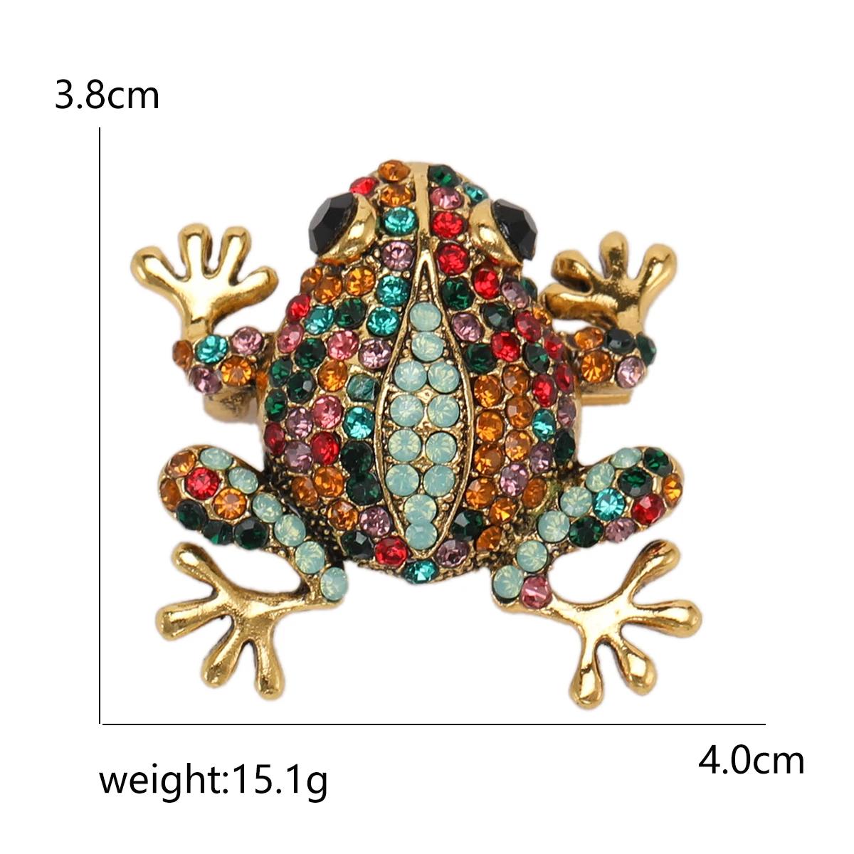 

Броши в виде жабы со стразами для женщин, унисекс, стеклянная лягушка, булавка для лацкана, булавка в виде животного, подарочный рюкзак для банкета, вечеринки, ювелирные изделия, аксессуары