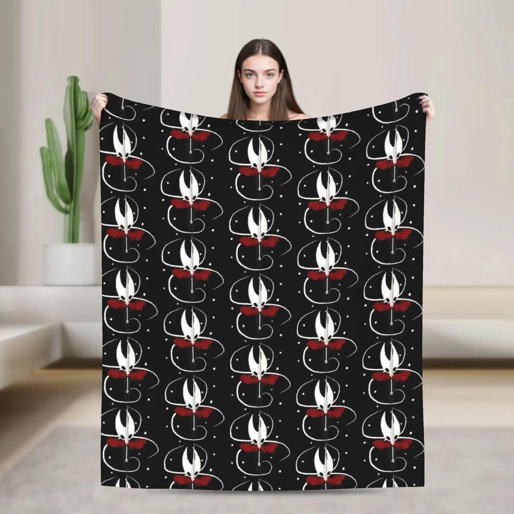 Hollow Knight Themed Flannel Blanket Warm Winter Throw for Couch Sofa Bed Aesthetic Cover for Girls and Boys