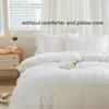 3pcs  Korean Style Bedding Set Double Duvet Cover Set 220x240 Solid Twist Cotton King Size Bedding Set Quilt Cover Set
