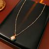 Stone Rubik's Cube Niche Light Luxury Versatile Exquisite Necklace