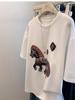 Plus Size Spring/Summer 2026 Embroidered Horse Tee - Women's Loose Short Sleeve Casual Top