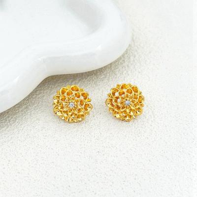 Frans Retro Licht Luxe Design Bloemen Oorbellen Studoorbellen