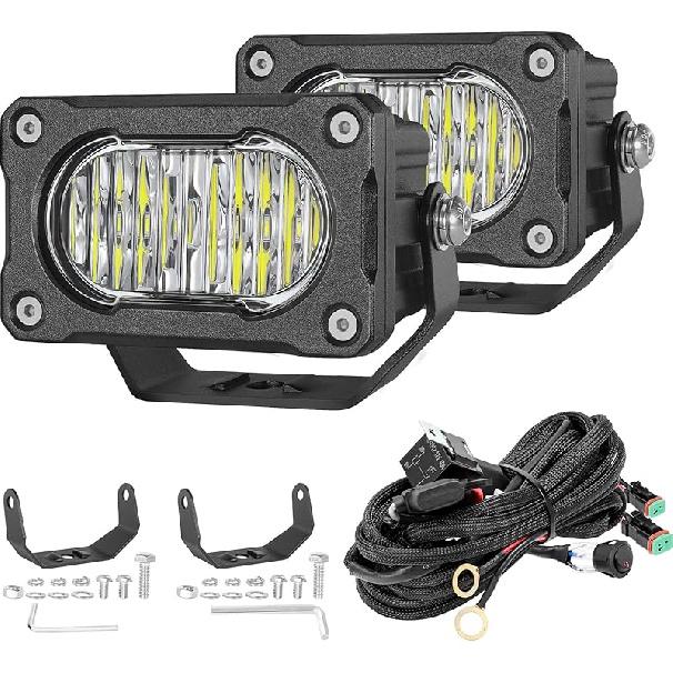 LED Light Bar Mounting Bracket 2PCS Universal Adjustable Pillar Hood Work Lamp Mount Non-Destructive Fixing Ditch Light Brackets Bumper Mount For