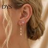 Lightweight Stud Earrings 3Pcs Women Earring Set, Rhinestone Linear Dangle Earrings, Hypoallergenic Alloy Golden Plated for Wedding Party Daily